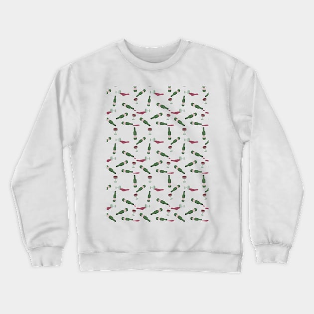 Pattern of red wine in white background Crewneck Sweatshirt by Nosa rez